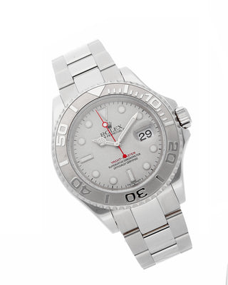 Rolex Yachtmaster Silver Watch with red hand