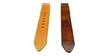 patina comparison between new and aged leather