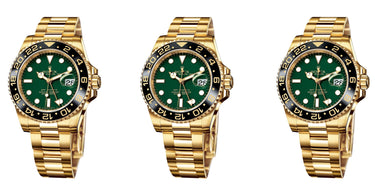 Rolex GMT-Master II 116718 in yellow gold with green dial