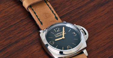 panerai 372 watch on a vintage swiss ammo pouch watch strap