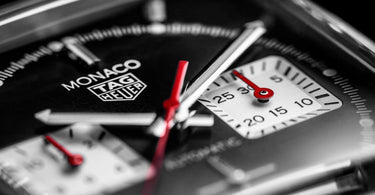 tag heuer monaco watch dial close up