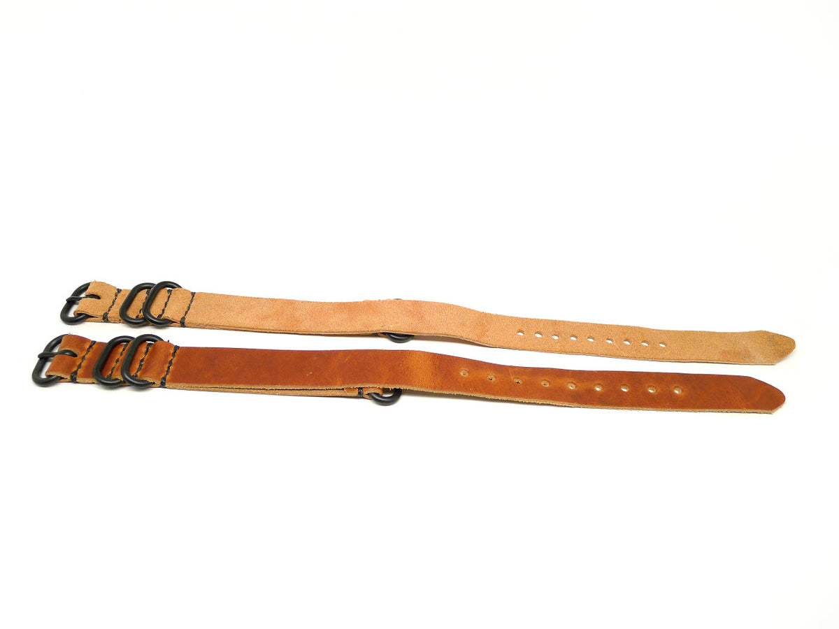 18mm Horween Leather watch strap 2-pack, set 18-27