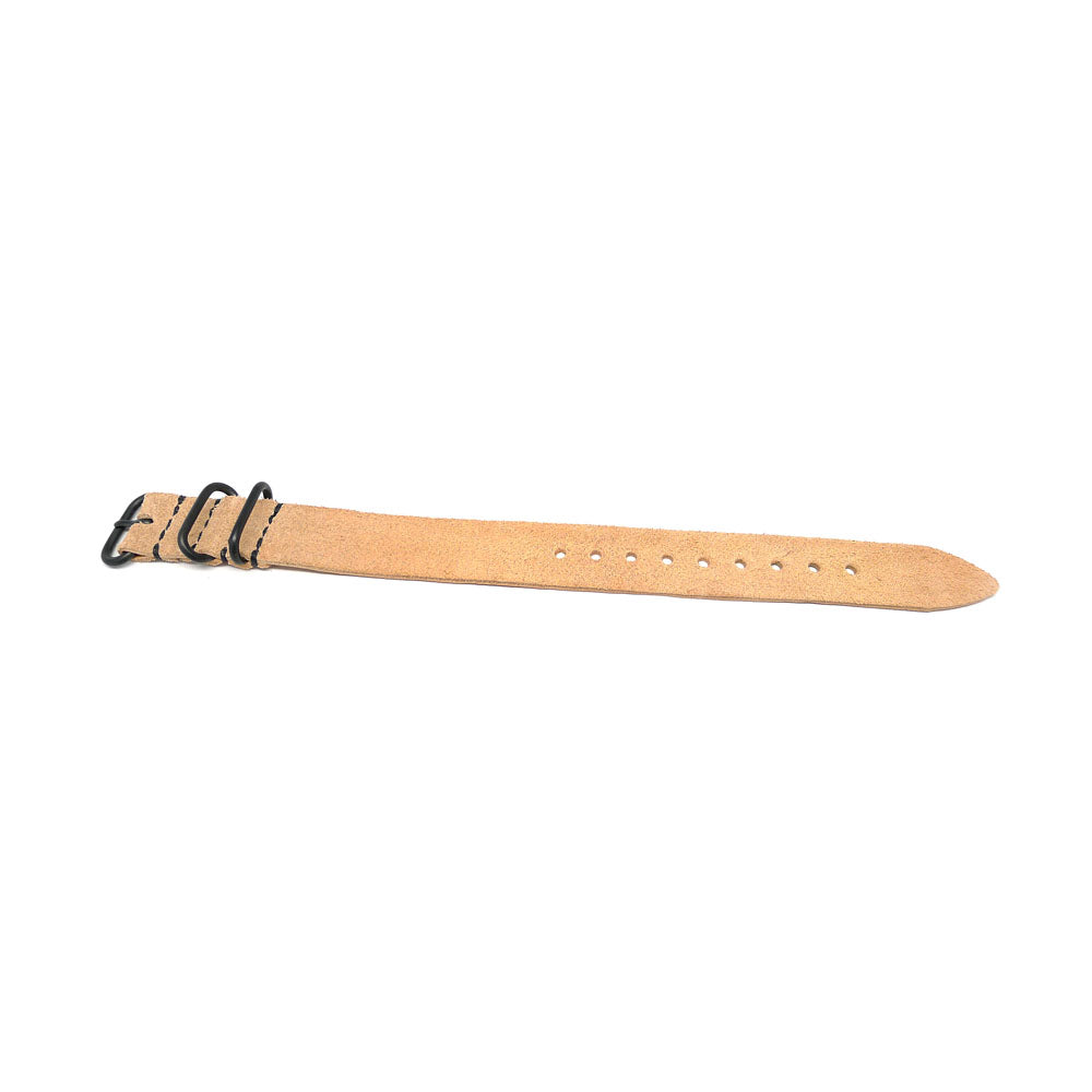 Military Single Piece Watch Strap Natural Essex Suede PVD Lifestyle By DaLuca Straps.