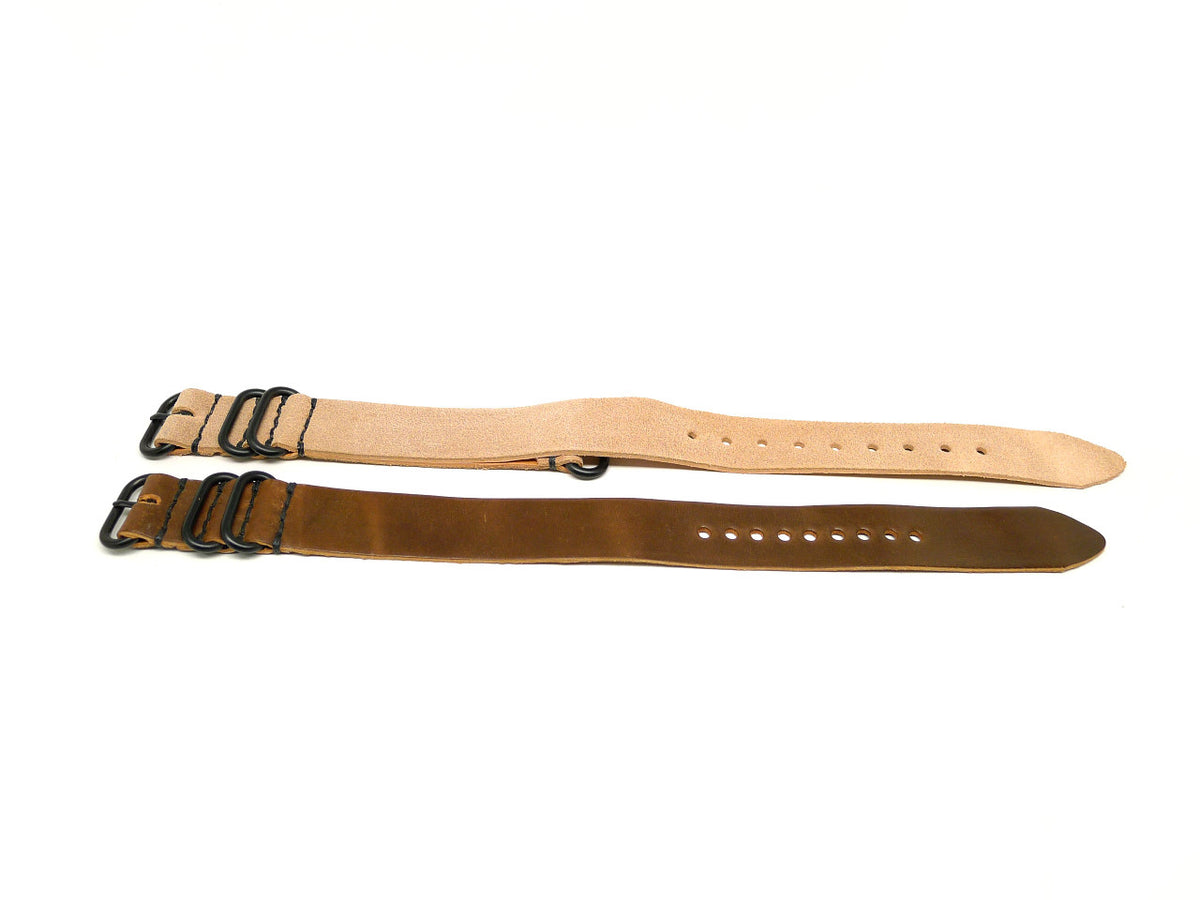 22mm Horween Shell Cordovan watch strap 2-pack, set 22-10