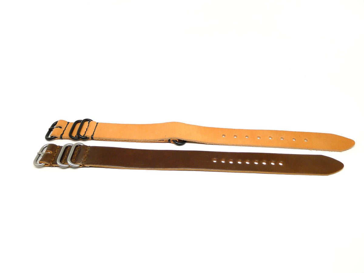 22mm Horween Shell Cordovan watch strap 2-pack, set 22-27