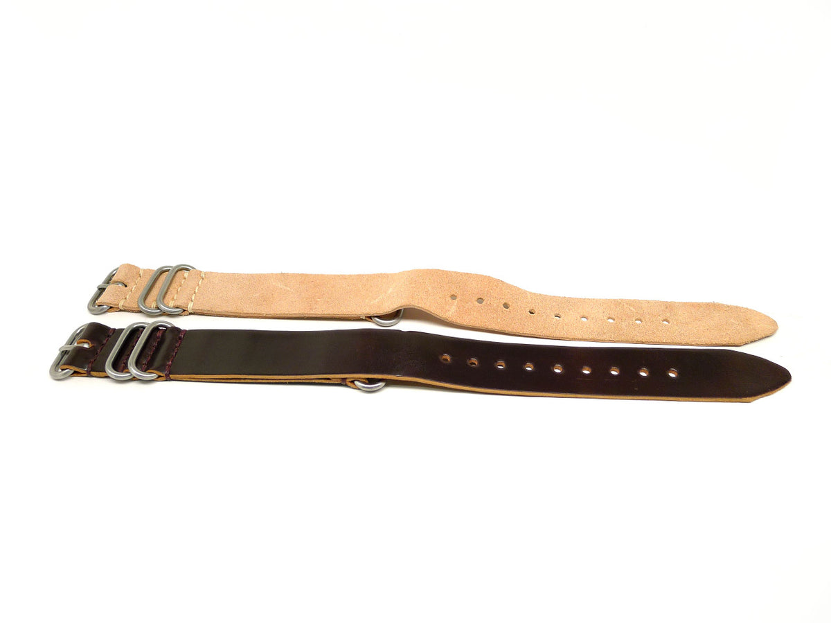 24mm Horween Shell Cordovan watch strap 2-pack, set 24-11