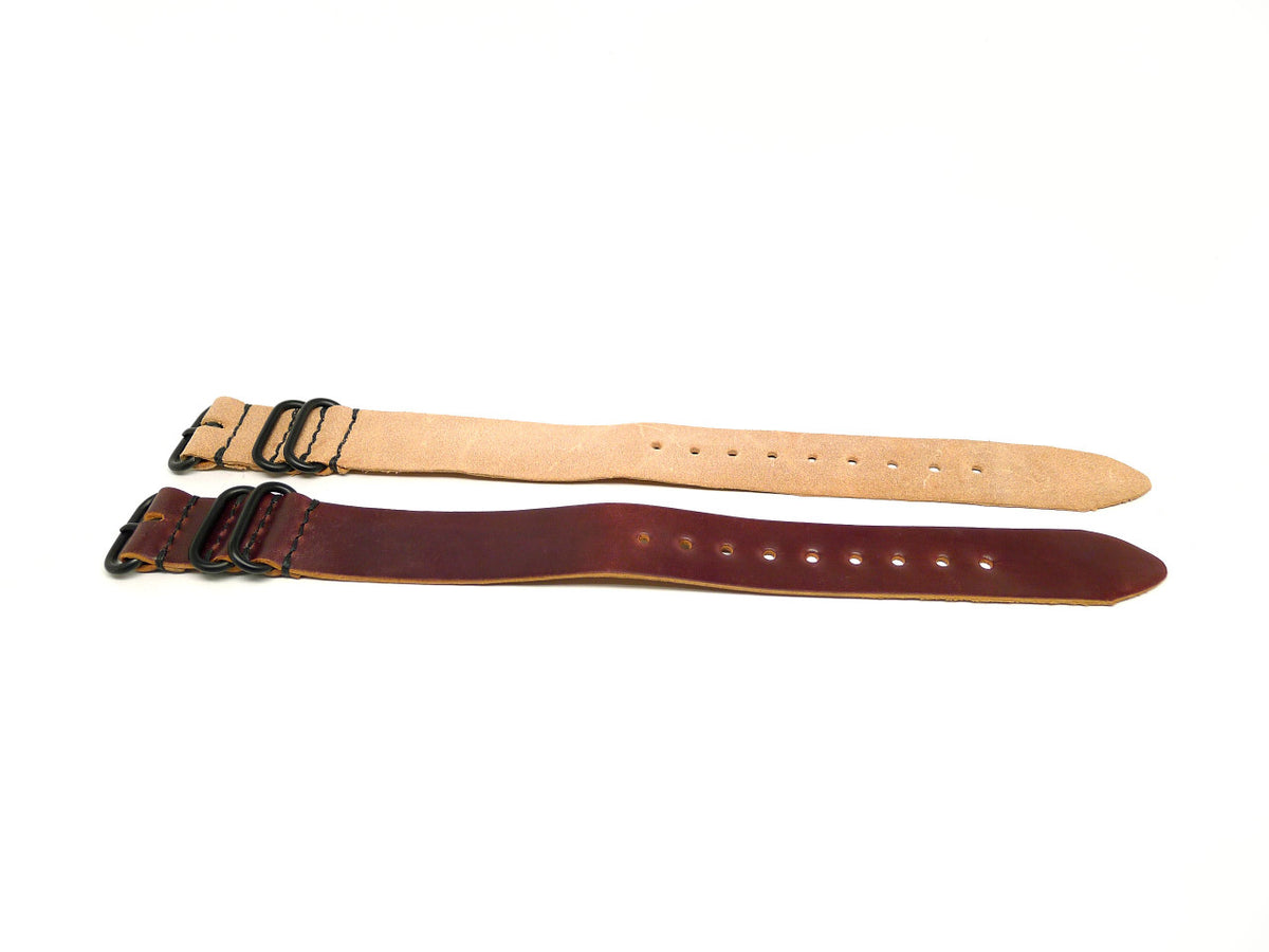 24mm Horween Shell Cordovan watch strap 2-pack, set 24-12