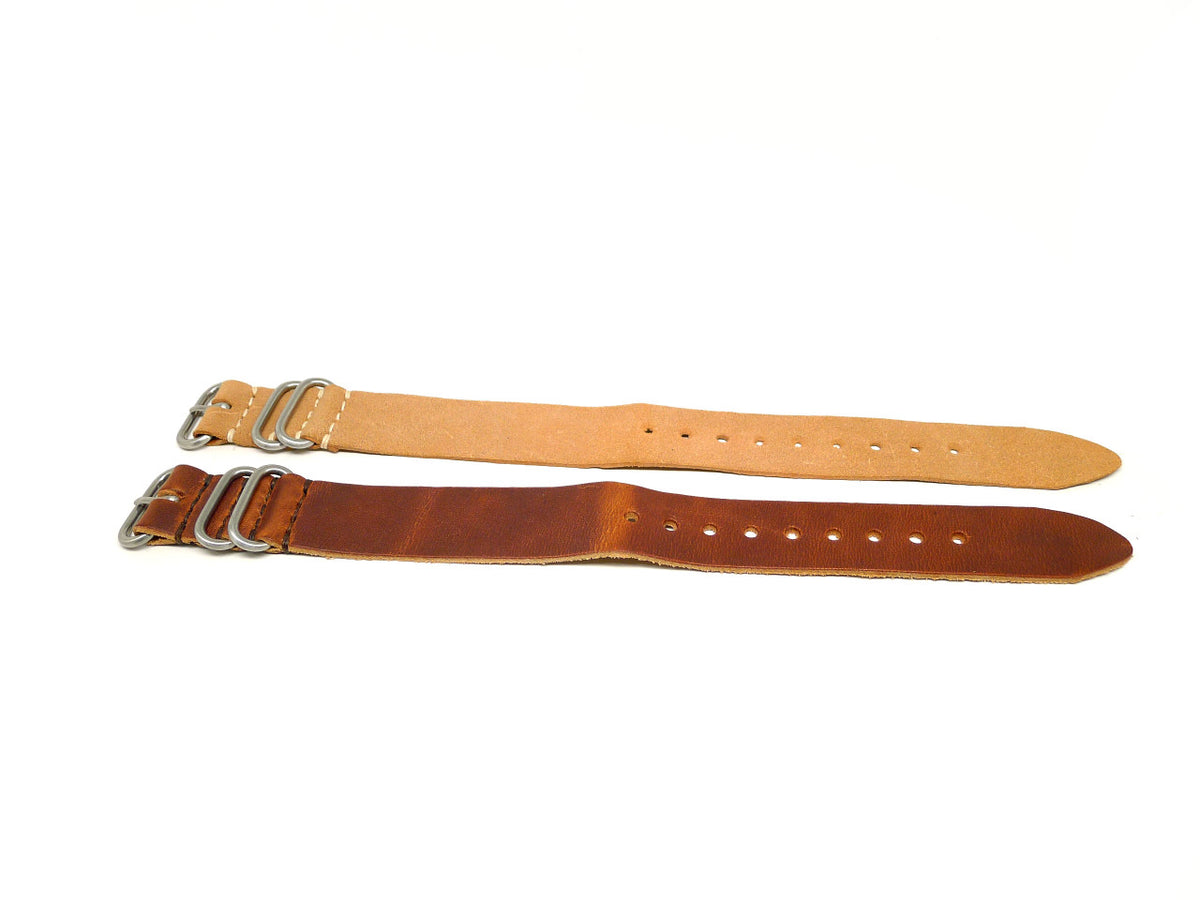 24mm Horween Leather watch strap 2-pack, set 24-14