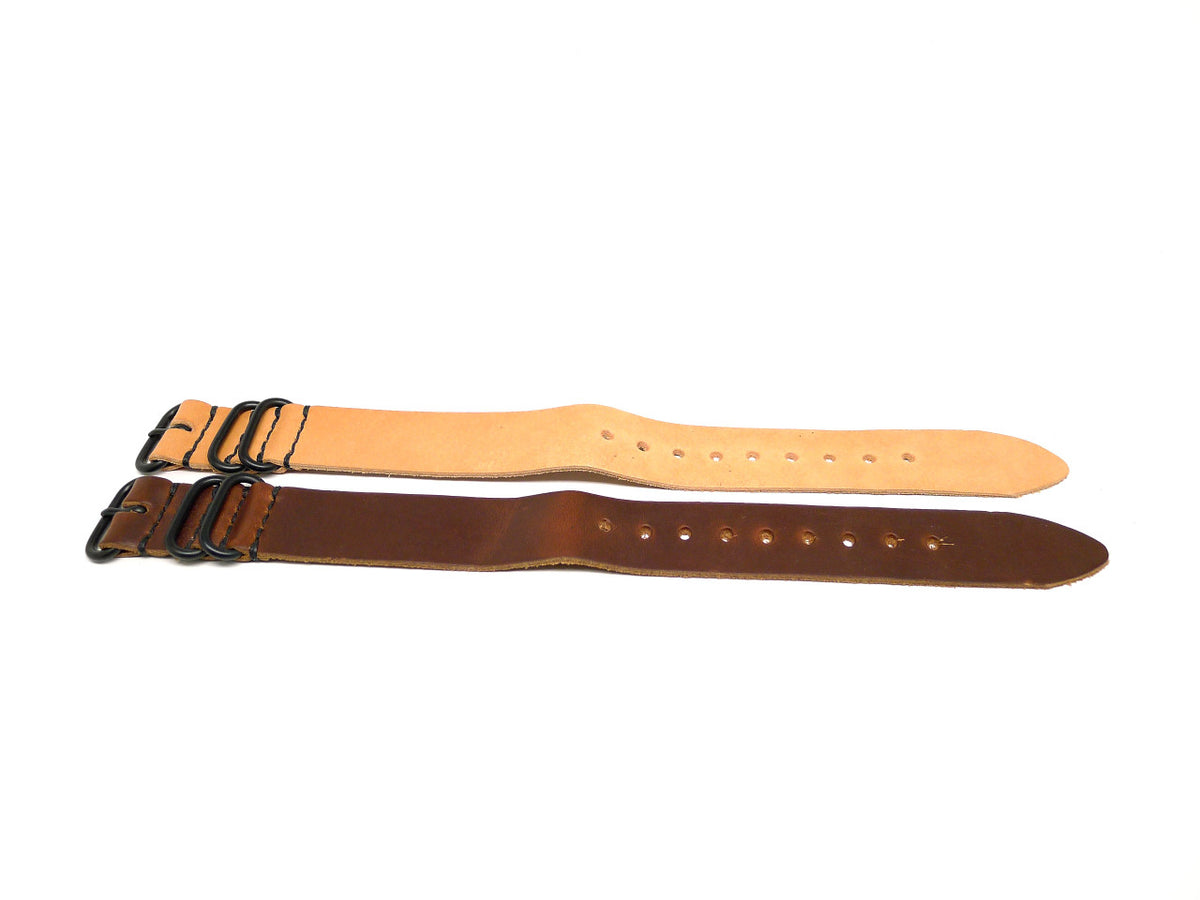 24mm Horween Leather watch strap 2-pack, set 24-15