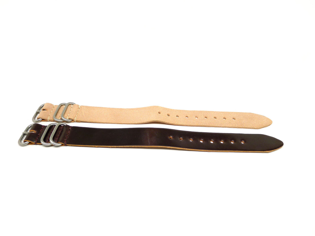 24mm Horween Shell Cordovan watch strap 2-pack, set 24-26