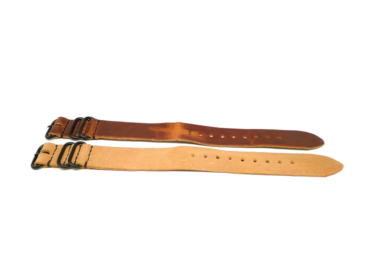24mm Horween Leather watch strap 2-pack, set 24-33