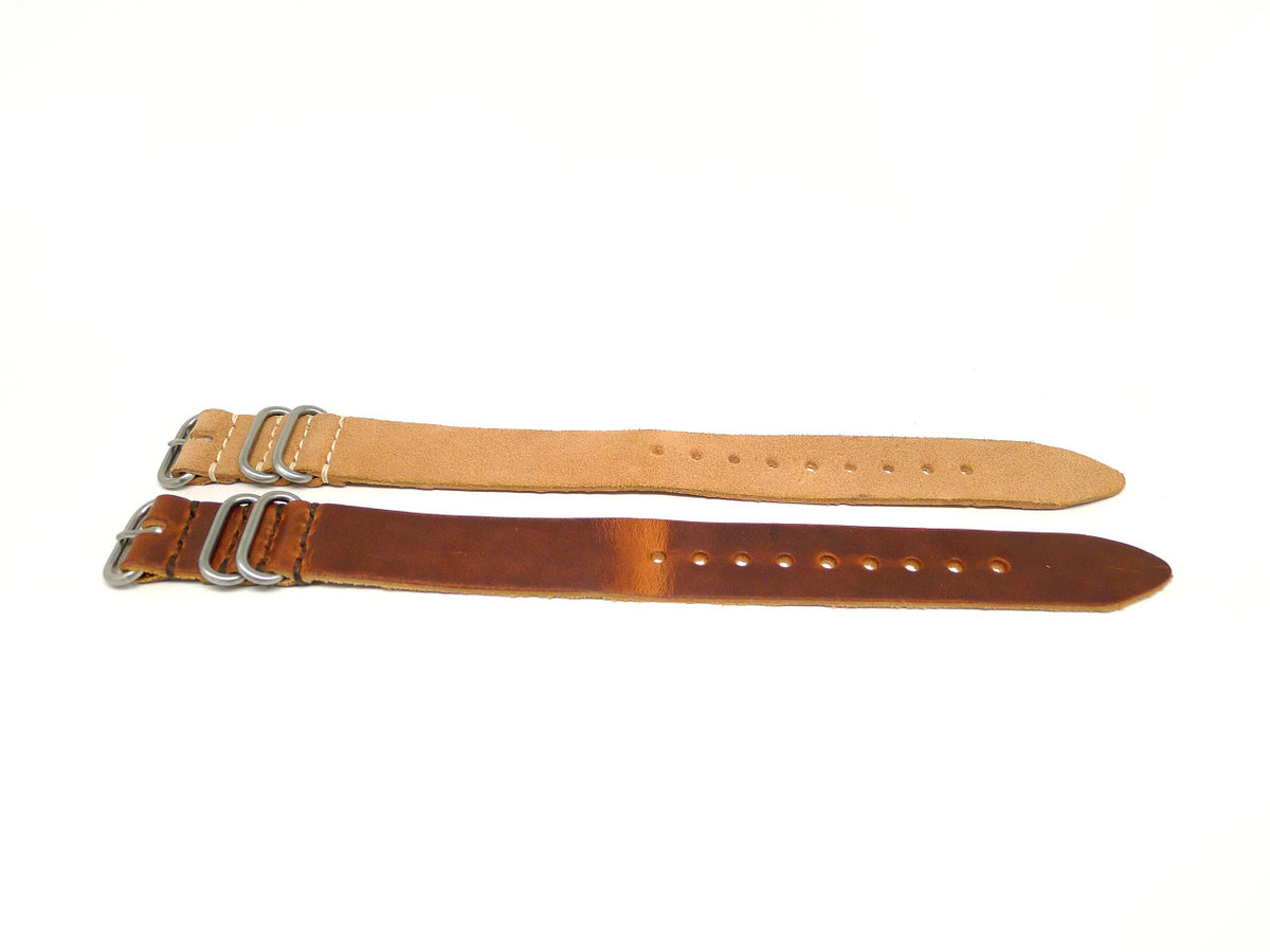 24mm Horween Leather watch strap 2-pack, set 24-35