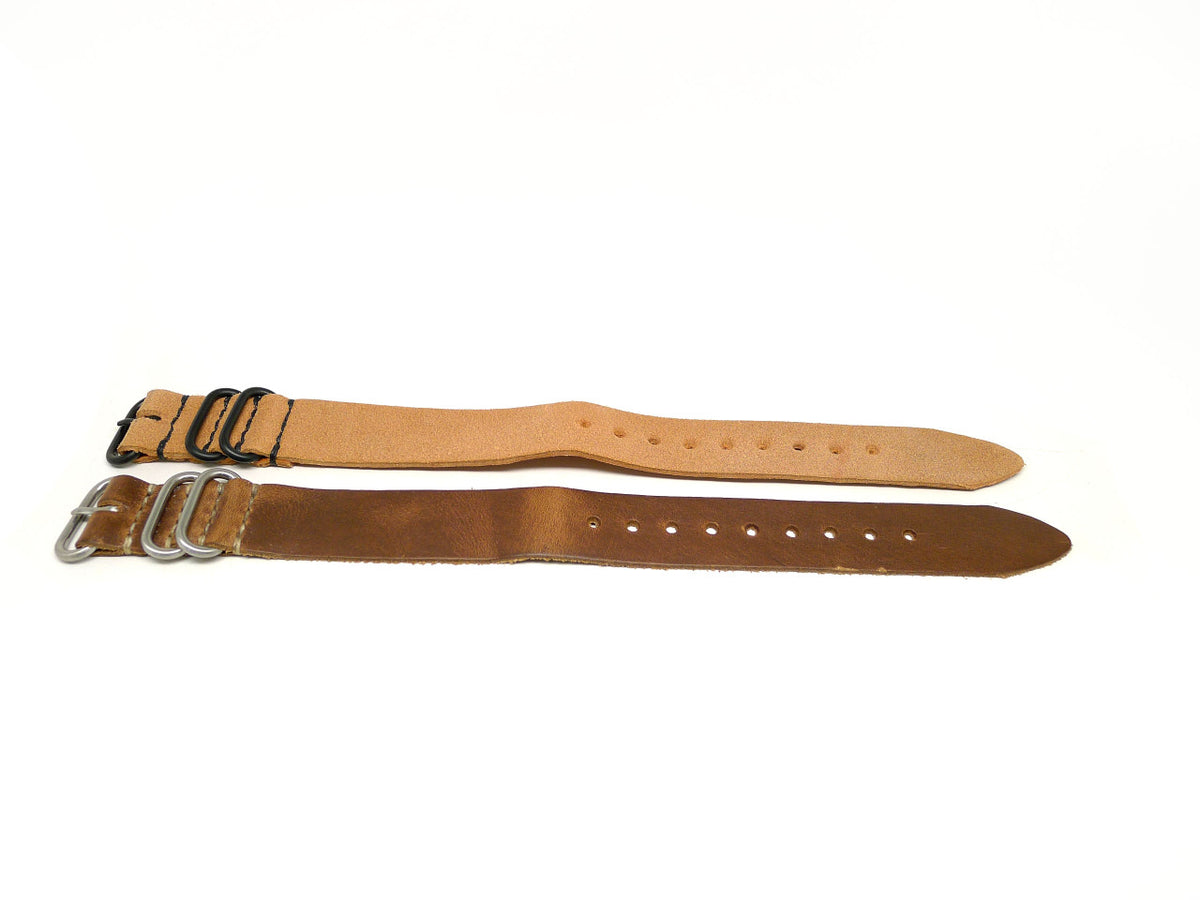 24mm Horween Leather watch strap 2-pack, set 24-38