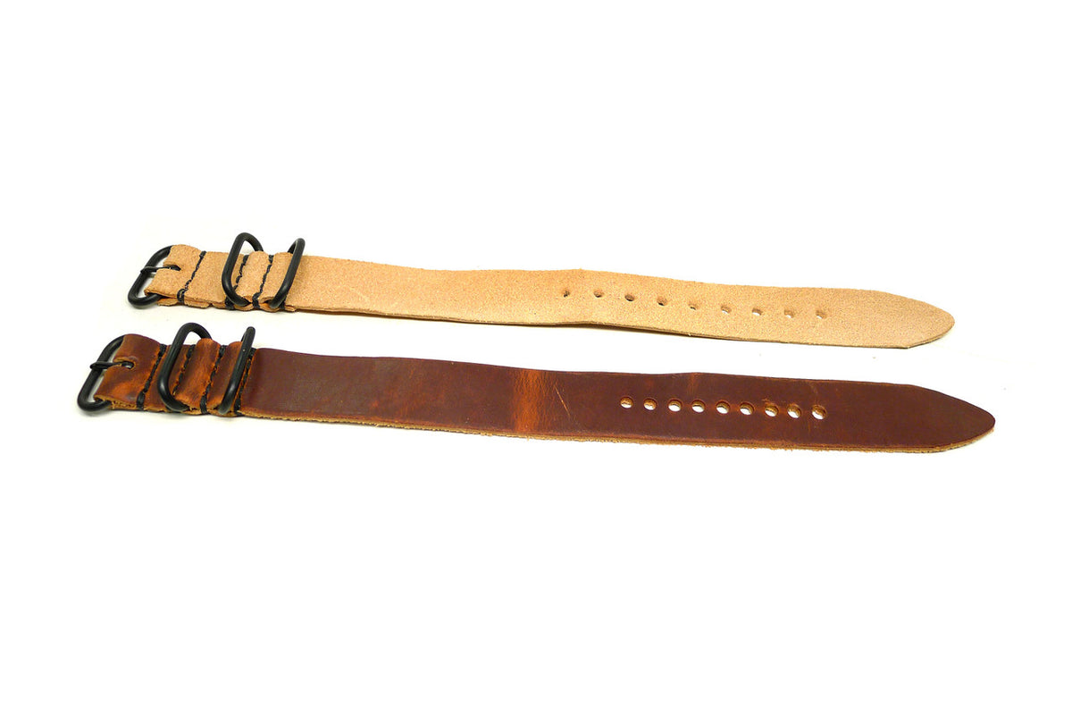 24mm Horween Leather watch strap 2-pack, set 24Z11