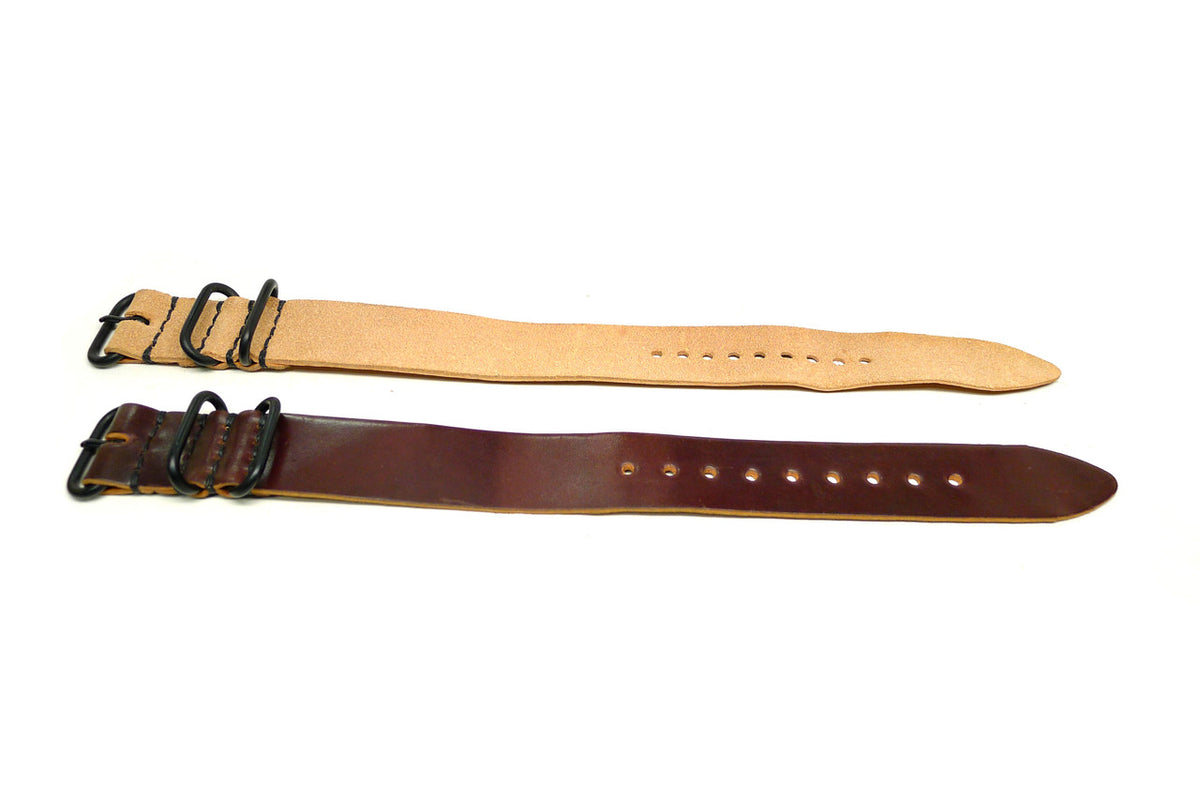 24mm Horween Shell Cordovan watch strap 2-pack, set 24Z13