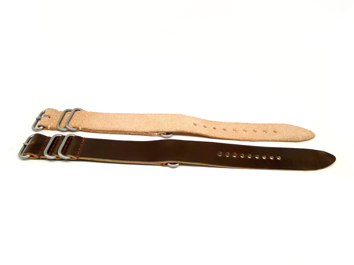 26mm Horween Shell Cordovan watch strap 2-pack, set 26-29