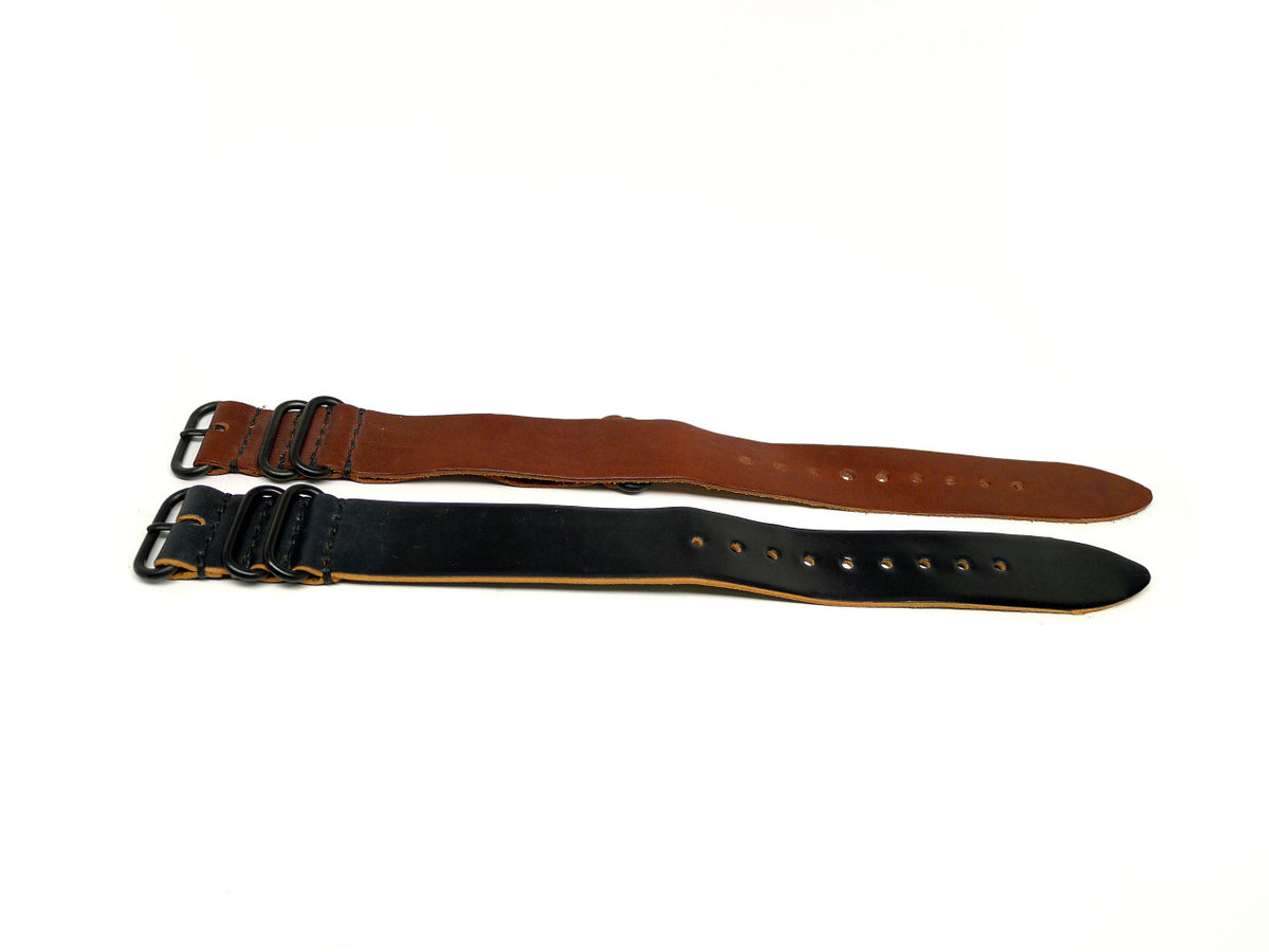 26mm Horween Shell Cordovan watch strap 2-pack, set 26-36