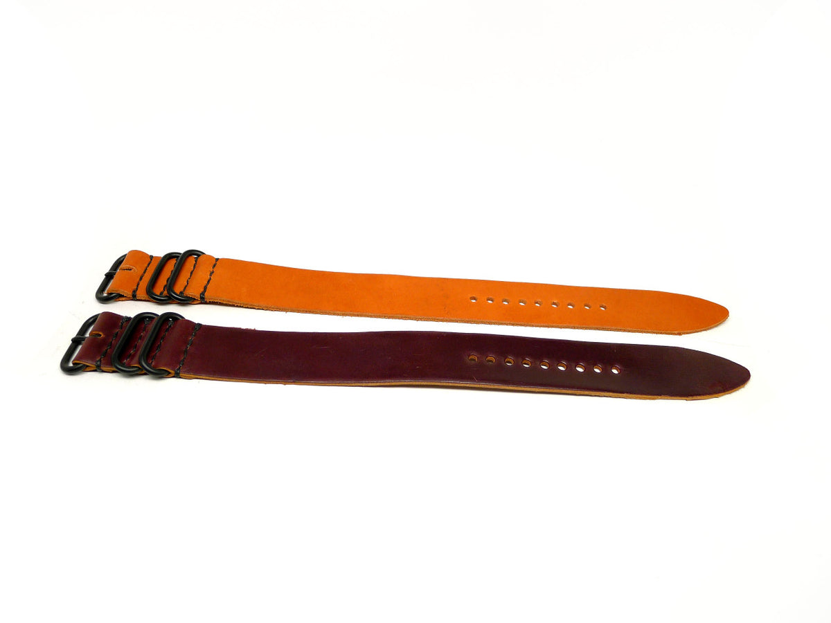 26mm Horween Shell Cordovan watch strap 2-pack, set 26-39