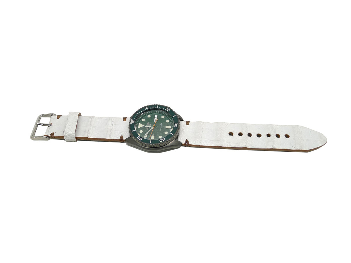 Full view of Asphemi Crocodile Watch Strap 22mm by Da Luca Straps