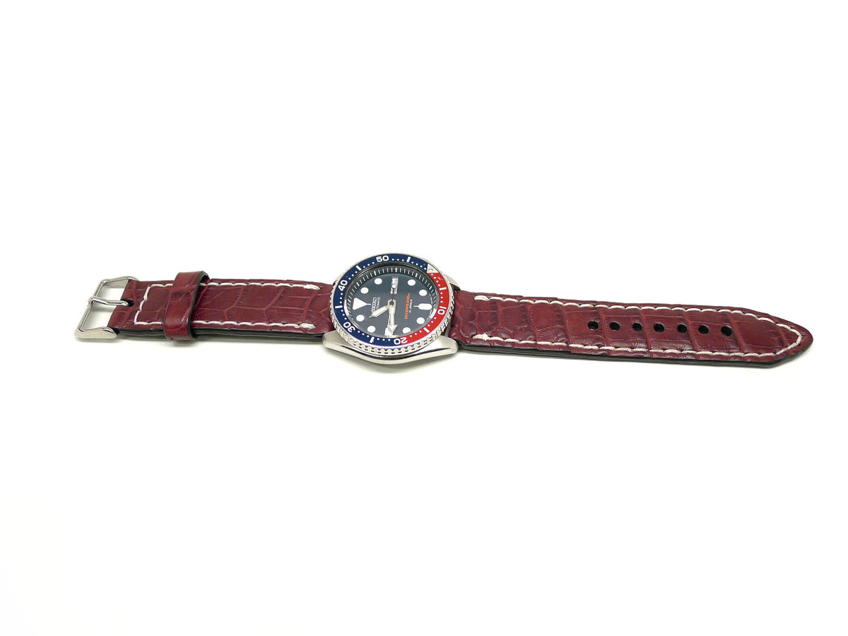 Full view of Beezt Alligator Watch Strap 22mm by Da Luca Straps