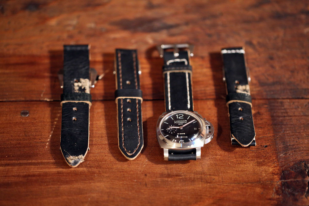 Vintage French Ammo Military Watch Band In Black By DaLuca Straps.