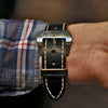 Vintage French Ammo Military Watch Band In Black By DaLuca Straps.