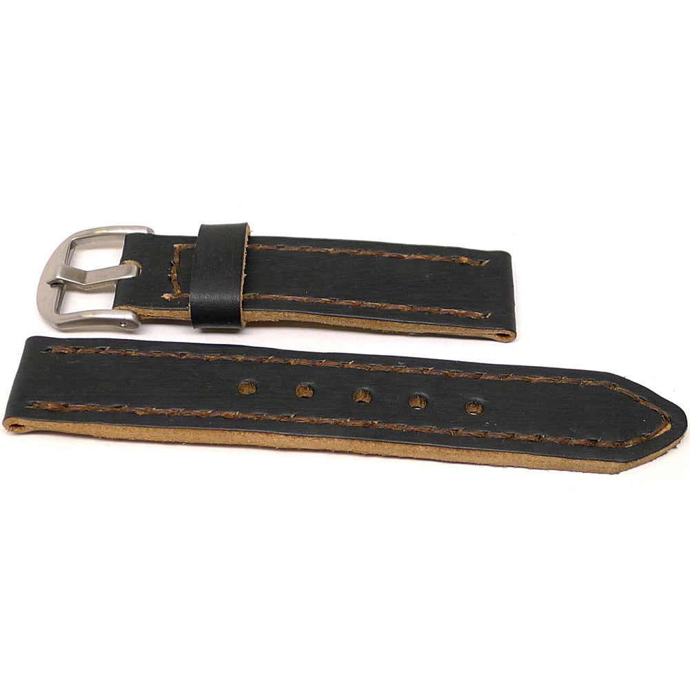 Vintage French Ammo Military Watch Band In Black By DaLuca Straps.