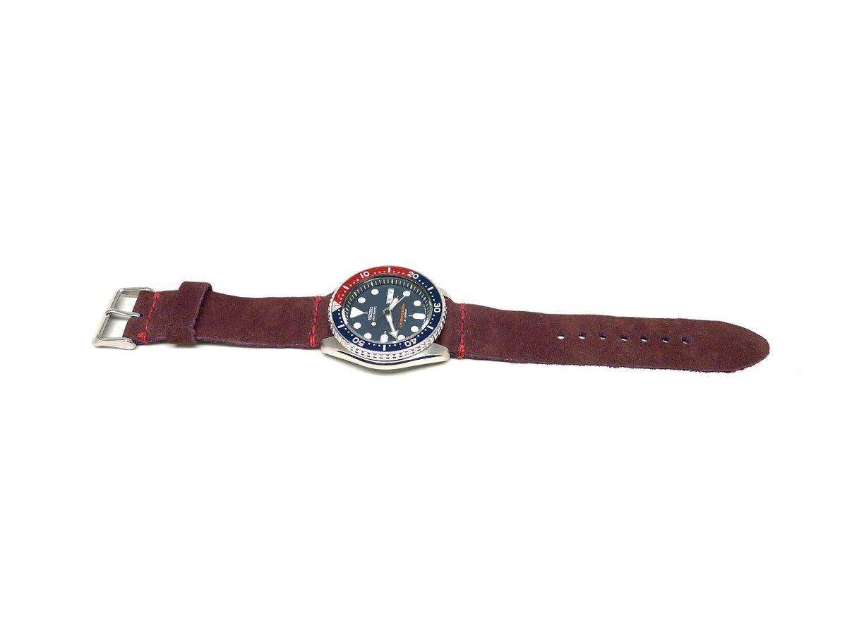 Full view of Bravo Suede Watch Strap 22mm by Da Luca Straps
