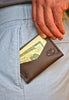 Main Horizontal Card Wallet Made From Horween Brown Chromexcel Leather by DaLuca Straps.