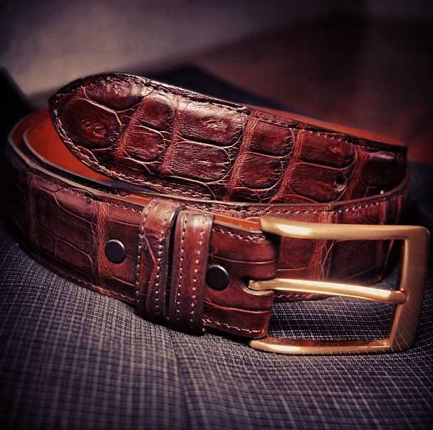 Stunning Handmade Genuine Crocodile Belt That Is Handmade In USA by DaLuca Straps.