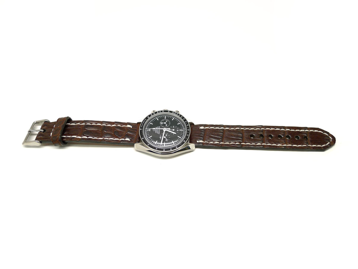 Full view of Hohmel Alligator Watch Strap 20mm by Da Luca Straps