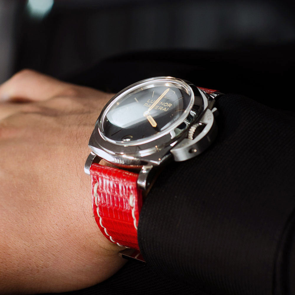 Panerai 372 Red Lizard Watch Band By DaLuca Straps.