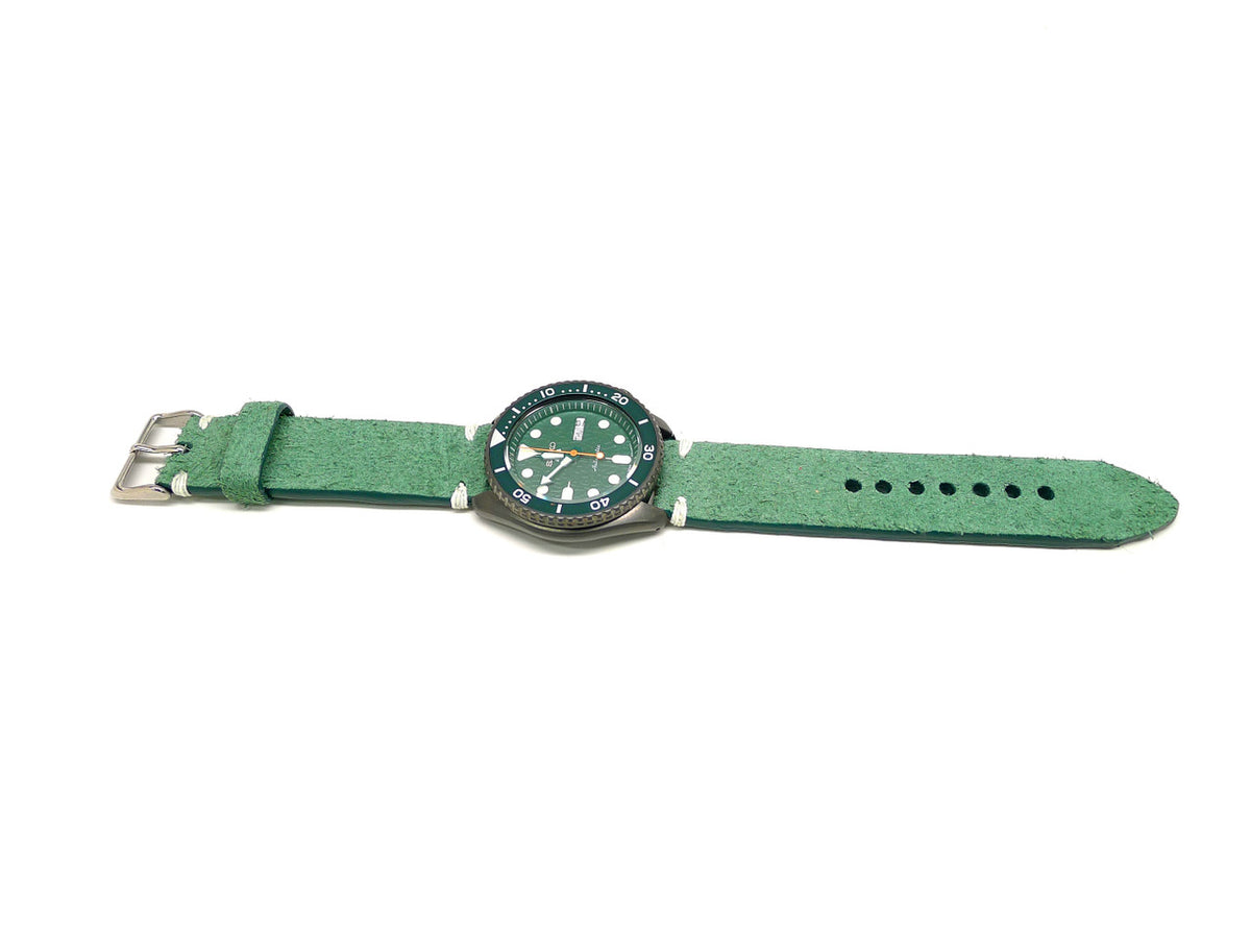Full view of Midlub Suede Watch Strap 22mm by Da Luca Straps