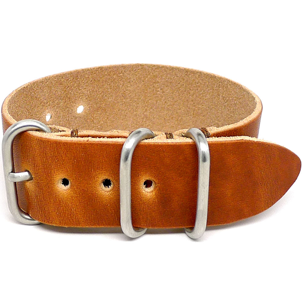 Military Single Piece Watch Strap Natural Dublin Matte Main By DaLuca Straps.