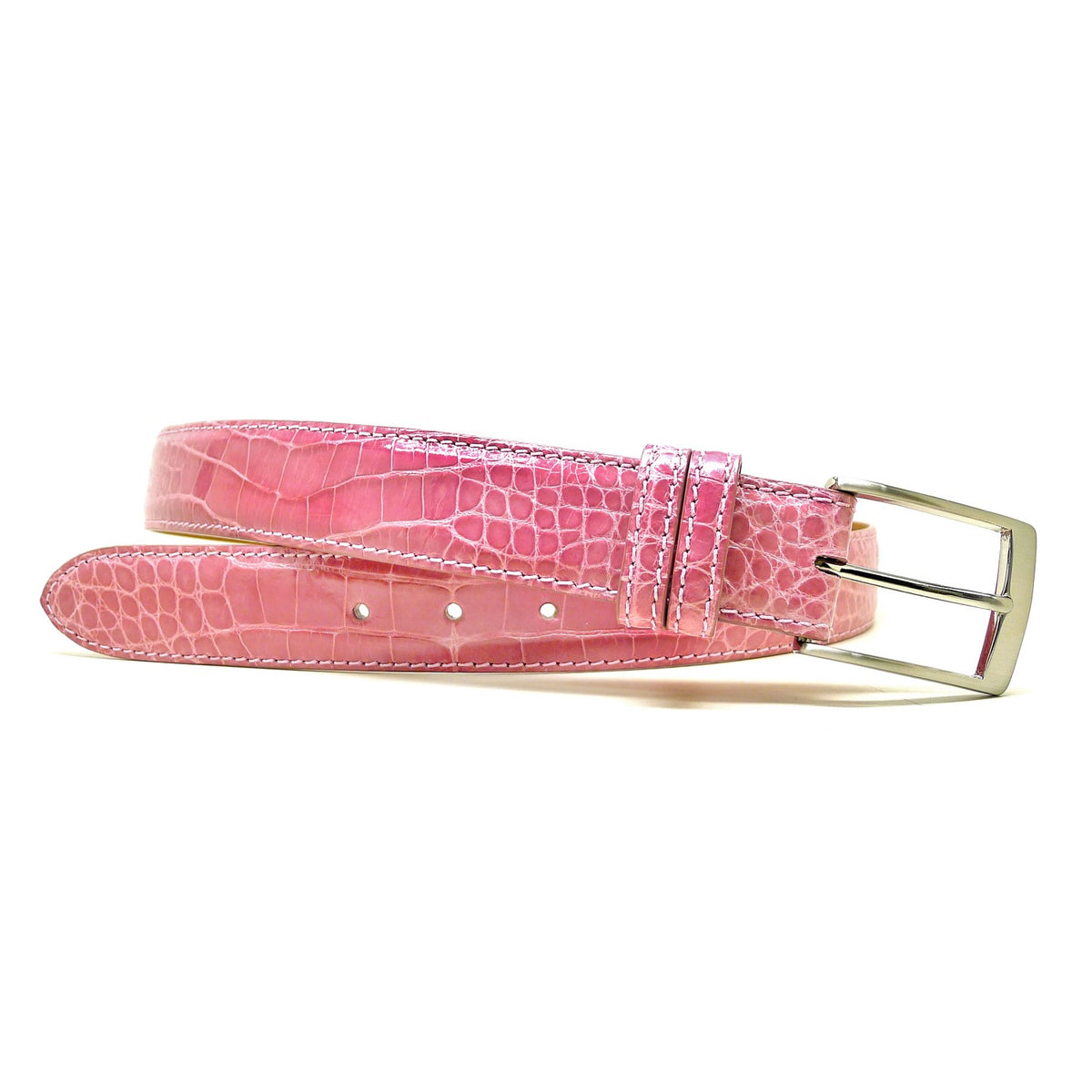 Pink Glazed Alligator Belt