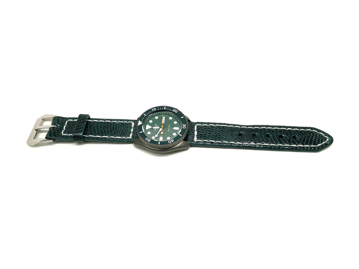 Full view of Purtati Lizard Watch Strap 22mm by Da Luca Straps