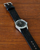 A Genuine Handmade Horween Shell Cordovan Rally Watch Band In Black By DaLuca Straps.
