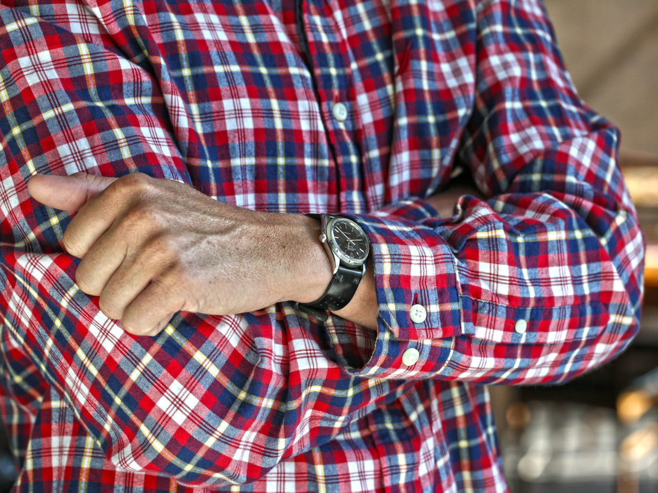 A Genuine Handmade Horween Shell Cordovan Rally Watch Band In Black By DaLuca Straps.