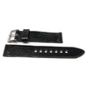 A Genuine Handmade Horween Shell Cordovan Rally Watch Band In Black By DaLuca Straps.