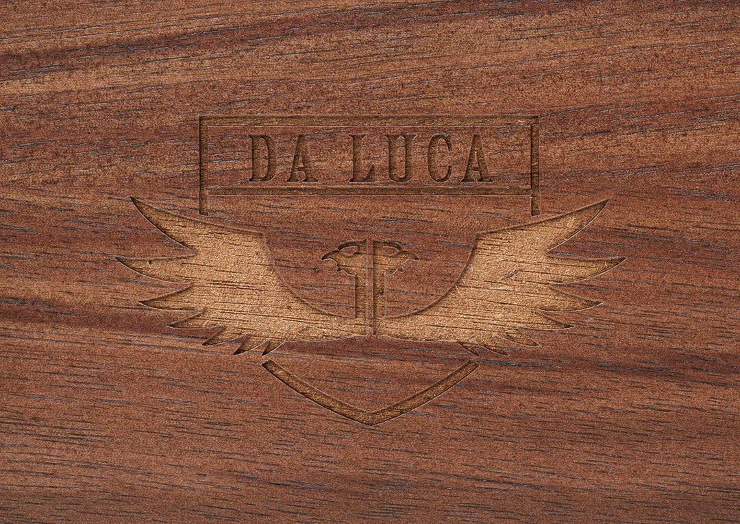 Handmade Walnut Valet Tray Back Logo By DaLuca Straps.