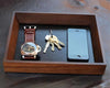 Handmade Walnut Valet Tray In Use By DaLuca Straps.