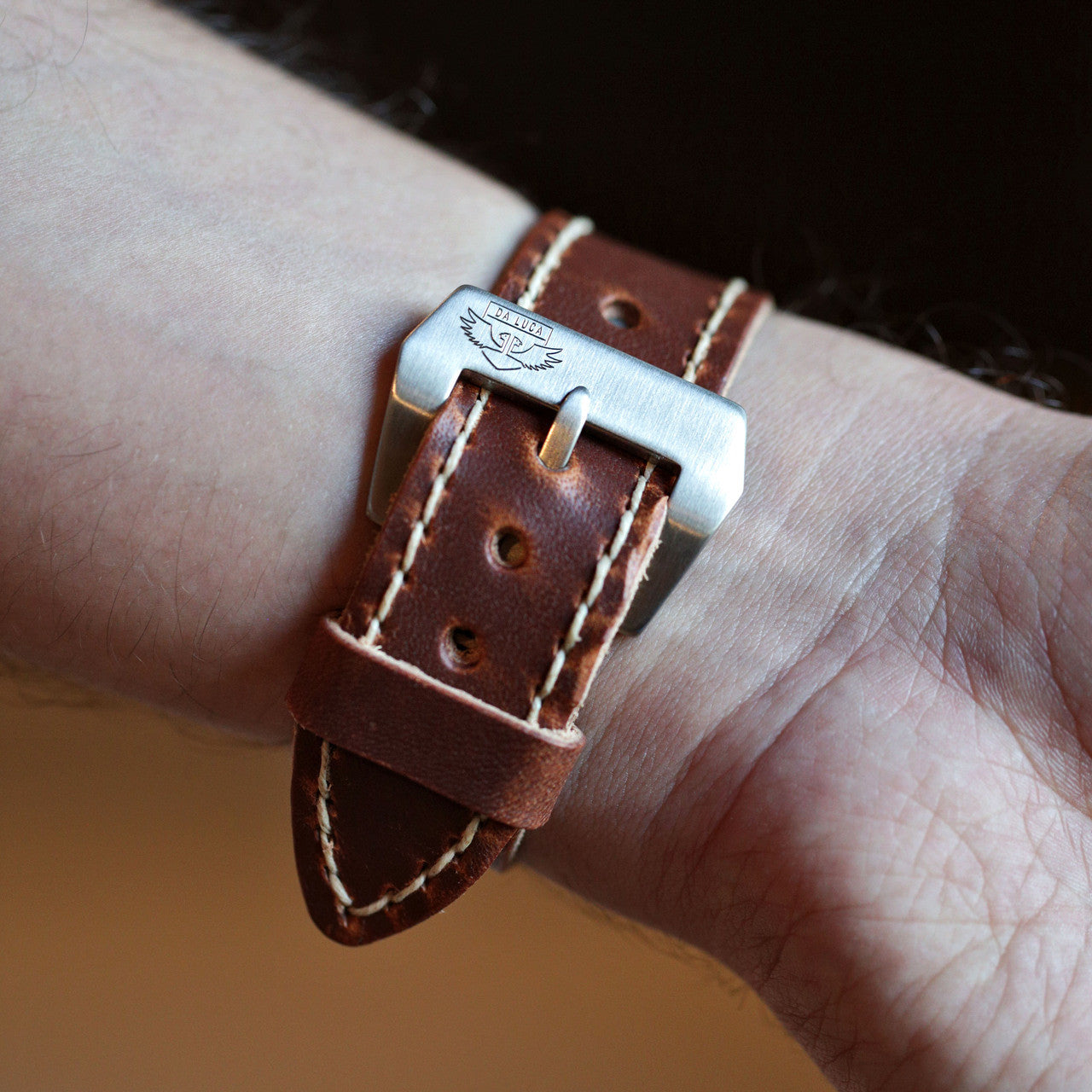 Watch Strap Horween Natural Dublin PAM233 Close Up By DaLuca Straps.