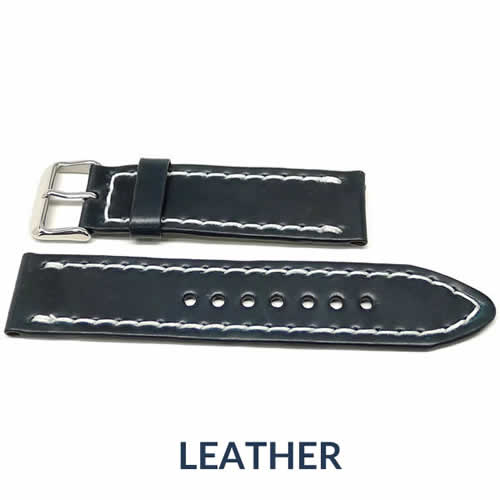 Leather watch straps handmade from Horween, Essex, Dublin and Chromexcel leather