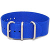 Single Piece Blue Ballistic Nylon Military Watch Band Matte By DaLuca Straps.