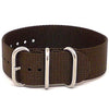 Single Piece Brown Ballistic Nylon Military Strap Matte By DaLuca Straps.