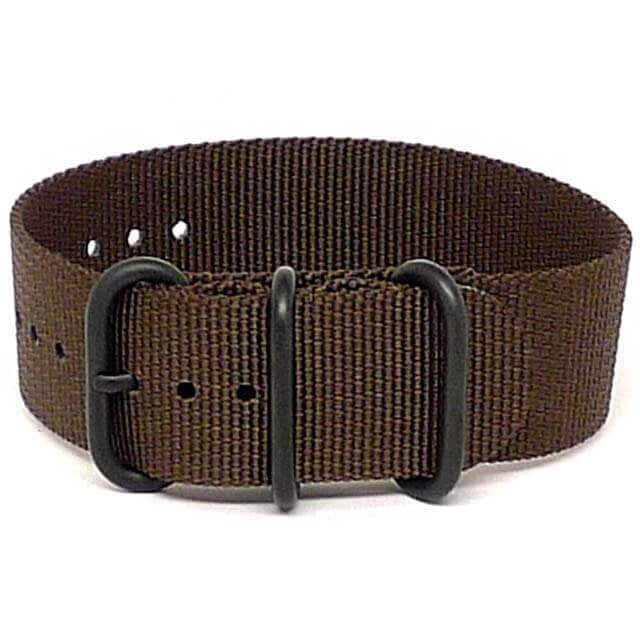 Single Piece Brown Ballistic Nylon Military Strap PVD Main By DaLuca Straps.