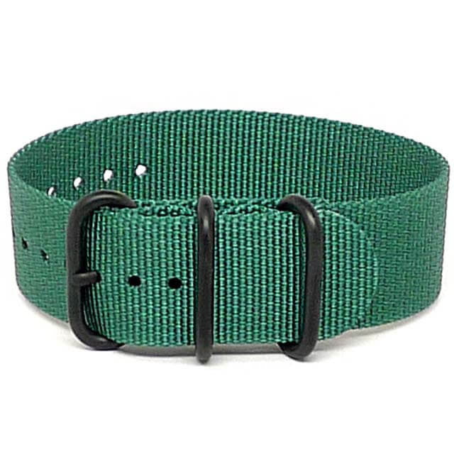 Single Piece Green Ballistic Nylon Military Strap PVD Main By DaLuca Straps.