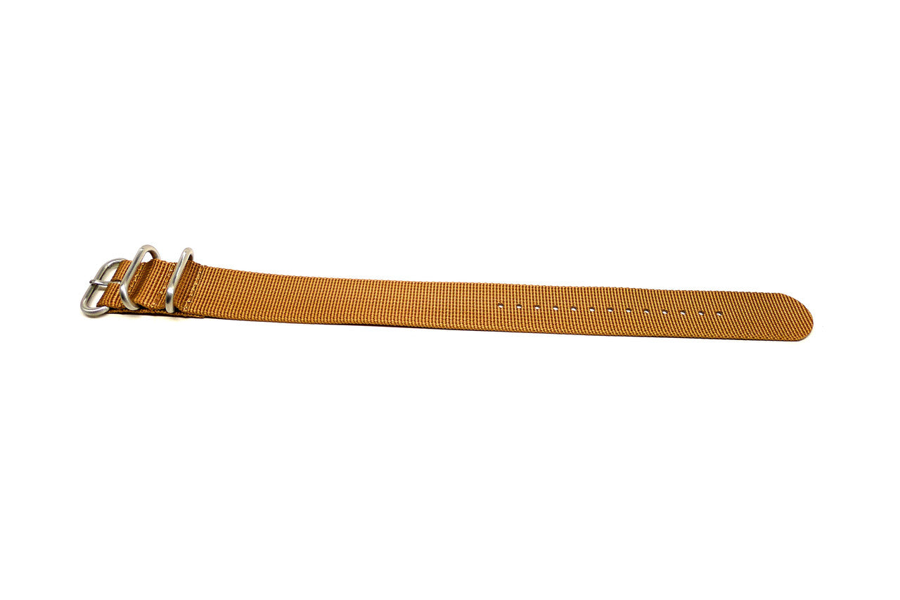 Single Piece Light Brown Ballistic Nylon Military Strap Matte By DaLuca Straps.