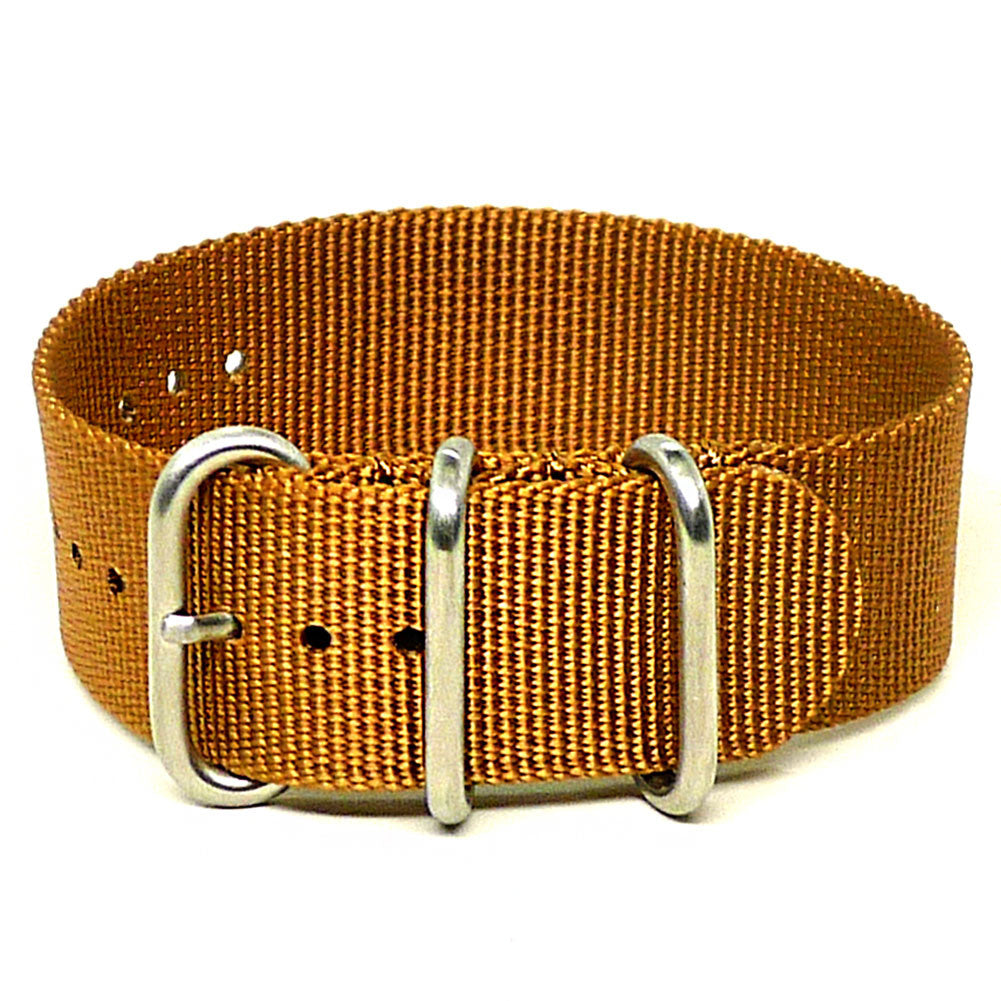 Single Piece Light Brown Ballistic Nylon Military Strap Matte By DaLuca Straps.