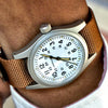 Single Piece Light Brown Ballistic Nylon Military Strap PVD Main By DaLuca Straps.